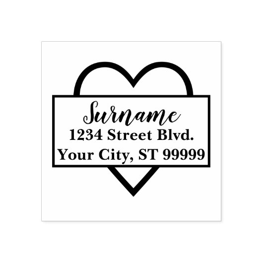 Het Adres van de Terugkeer van het Hart van het Rubberstempel (Afrduk)