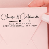 Het Adres van de Terugkeer van het huwelijk Elegan Zelfinktende Stempel