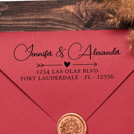 Het Adres van de Terugkeer van het huwelijk Elegan Zelfinktende Stempel