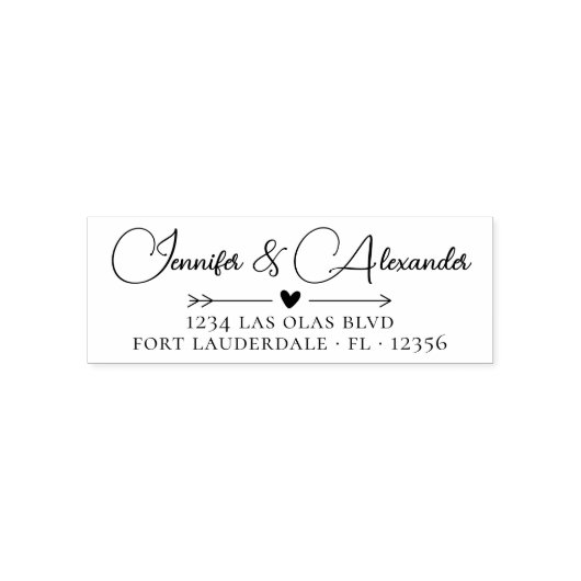 Het Adres van de Terugkeer van het huwelijk Elegan Zelfinktende Stempel (Design)