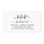 Het adres van de Terugkeer van het Manuscript van  Etiket (Voorkant)