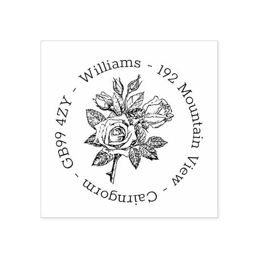 Het  Adres van de Terugkeer van het Roos Rubberstempel (Afrduk)