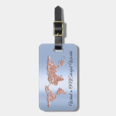 Het adres van de wereldkaart wat een 13derful Blau Bagagelabel (Voorkant verticaal)