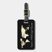 Het adres van de wereldkaart wat een ONEderful Whi Bagagelabel (Voorkant verticaal)