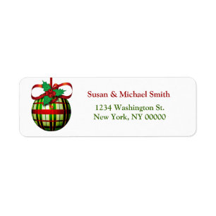 Het Adresetiket van de kerstkaart   Ornament van Etiket