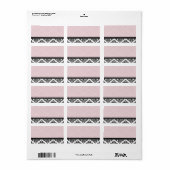 Het Adresetiket van het Huwelijk van het Damast Etiket (Full Sheet)