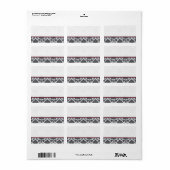 Het Adresetiket van het Huwelijk van het Damast Etiket (Full Sheet)