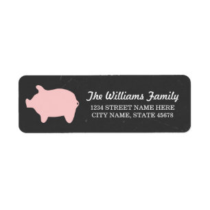 Het Adresetiket van Piggie van het bord/Roze Etiket