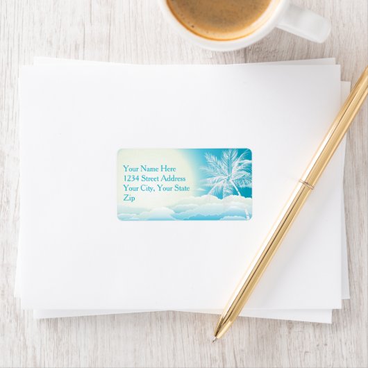 Het adreslabel van TROPICAL OCEAN DREAMS Etiket (Insitu)