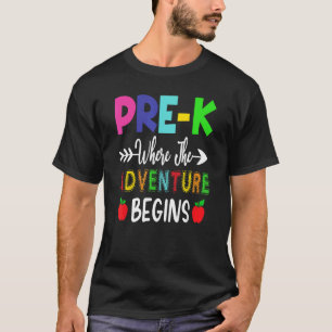 Het Adventure van de Leeraar van Prek begint Eerst T-shirt