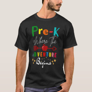 Het Adventure van de Leeraar van Prek begint Eerst T-shirt