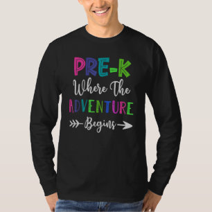Het Adventure van de Leeraar van Prek begint Eerst T-shirt