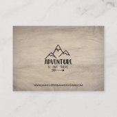 Het adventure van het boekverzoek is in bergen informatiekaartje (Achterkant)