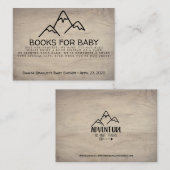 Het adventure van het boekverzoek is in bergen informatiekaartje (Voorkant / Achterkant)