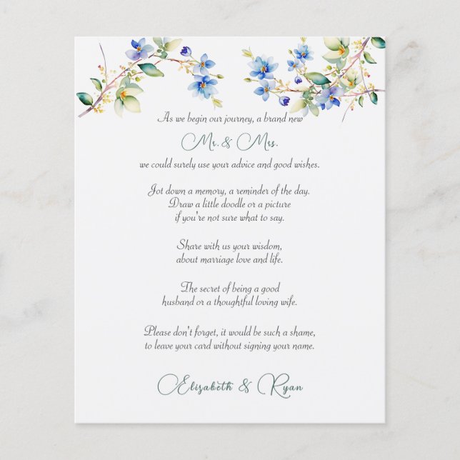 Het advies van het huwelijk wenst Blauwe Waterverf (Voorkant)