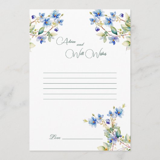 Het advies van het huwelijk wenst Blauwe Waterverf (Achterkant)