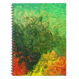 het afbeelding geschilderd in olie . achtergrondol notitieboek