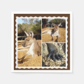 Het Afbeelding Kangaroo Collage, Papier Napkins Servet (Voorkant)