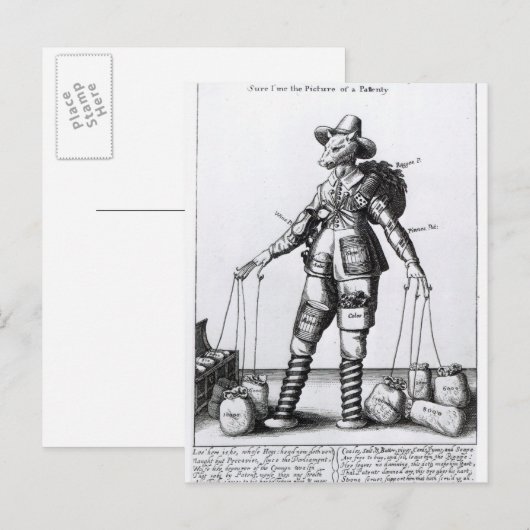 Het Afbeelding Pattenty', c.1641-50 Briefkaart (Voorkant / Achterkant)