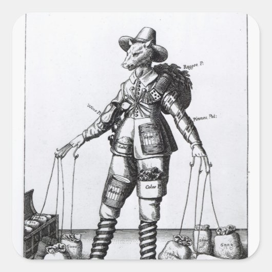 Het Afbeelding Pattenty', c.1641-50 Vierkante Sticker (Voorkant)