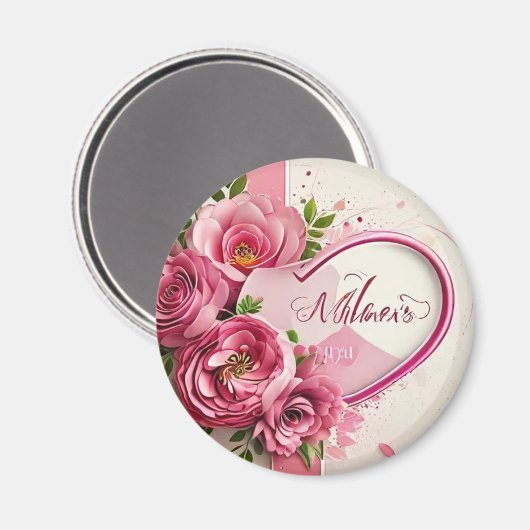 Het afbeelding toont een levendig blauw vrijgezell magneet (Voorkant / Achterkant)