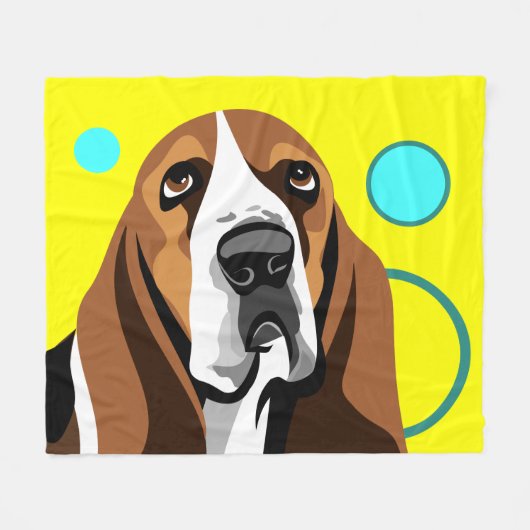 Het Afbeelding van Basset Hound Fleece Deken (Voorkant (Horizontaal))