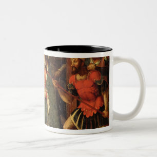 Het Afbeelding van de Adoratie van de Magi Tweekleurige Koffiemok