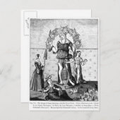 Het Afbeelding van de Astrologie van Dame met de d Briefkaart (Voorkant / Achterkant)