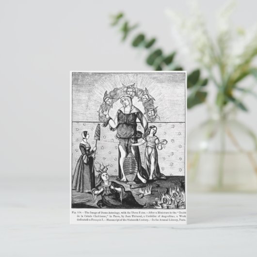 Het Afbeelding van de Astrologie van Dame met de d Briefkaart (Staand voorkant)