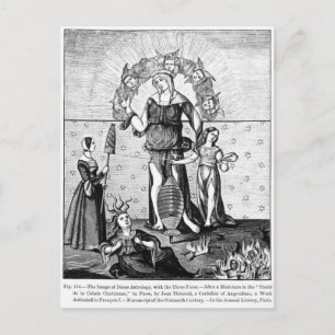 Het Afbeelding van de Astrologie van Dame met de d Briefkaart