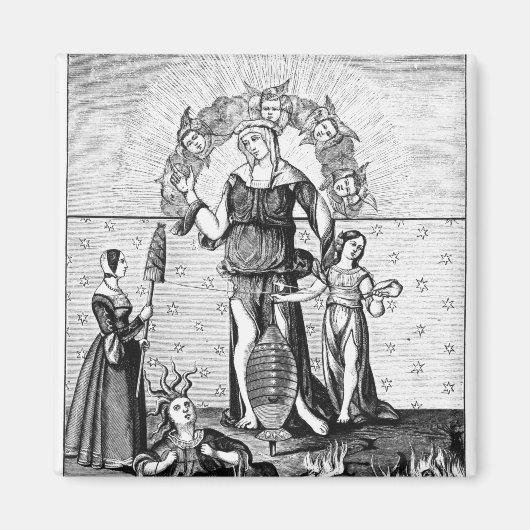 Het Afbeelding van de Astrologie van Dame met de d Magneet (Voorkant)