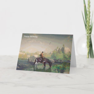 Het afbeelding van de cowboy voor het wenskaart kaart