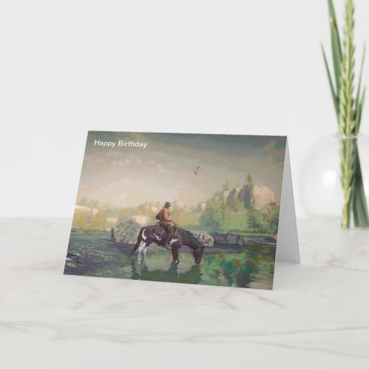 Het afbeelding van de cowboy voor het wenskaart kaart (Voorkant)