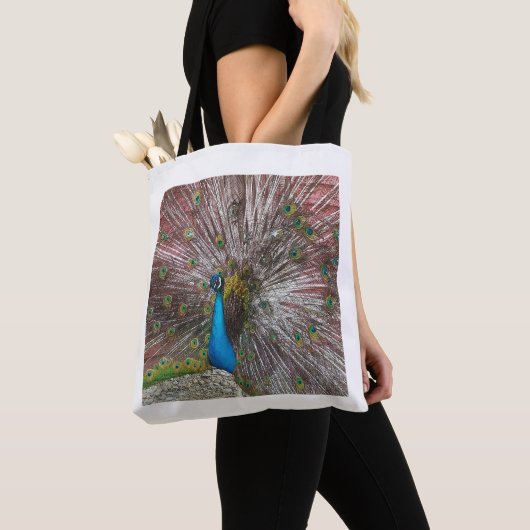 Het Afbeelding van de pauw Tote Bag (Dichtbij)