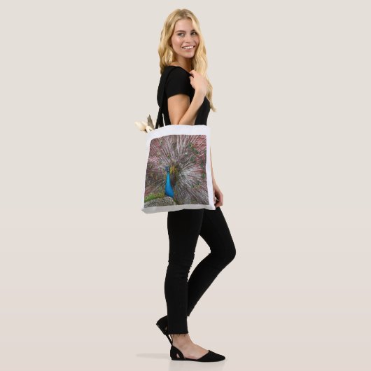 Het Afbeelding van de pauw Tote Bag (Op model)