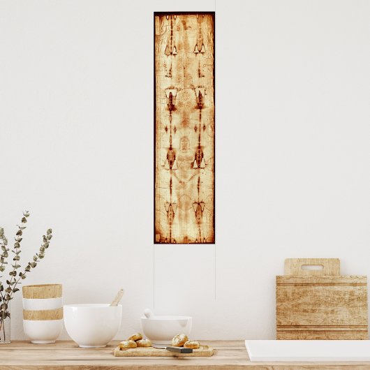 Het Afbeelding van de Shroud van Turijn Linen Poster (Keuken)