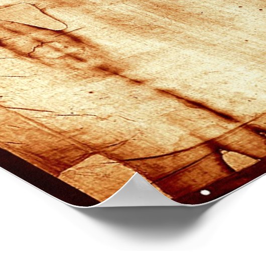 Het Afbeelding van de Shroud van Turijn Linen Poster (Hoek)