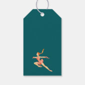 Het Afbeelding van de terugtocht Skater in Roze Ui Cadeaulabel (Achterkant)