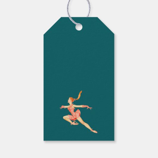 Het Afbeelding van de terugtocht Skater in Roze Ui Cadeaulabel (Achterkant)