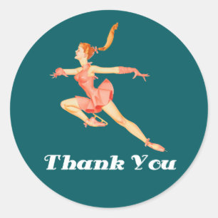 Het Afbeelding van de terugtocht Skater in Roze Ui Ronde Sticker