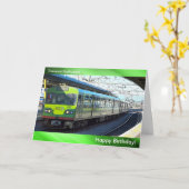Het afbeelding van de trein voor het wenskaart van kaart (Gele Bloem)
