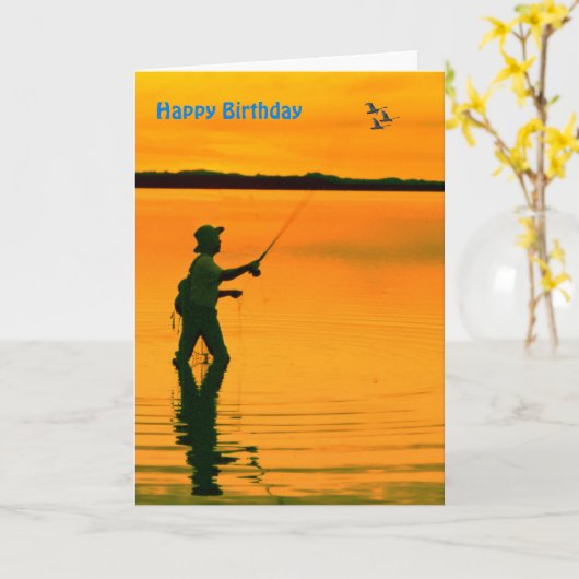 Het afbeelding van de Visserij van de vlieg voor Kaart (Gele Bloem)