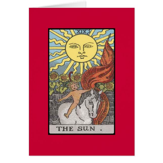 Het afbeelding van de Zonekaart tarot (Voorkant)