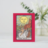 Het afbeelding van de Zonekaart tarot Briefkaart (Staand voorkant)