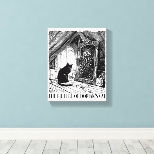Het Afbeelding van Dorian's Cat Canvas Afdruk (Insitu (Houten vloer))