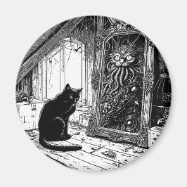 Het Afbeelding van Dorian's Cat Round Magneet