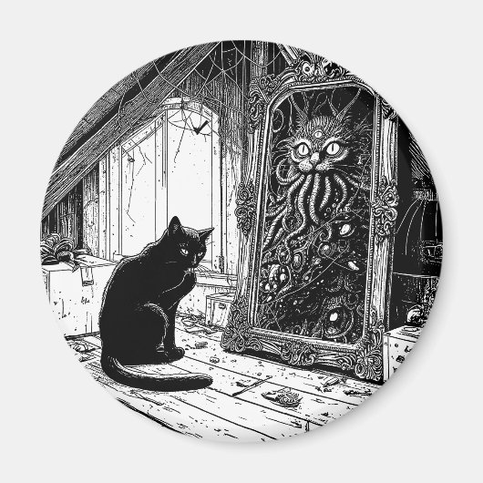 Het Afbeelding van Dorian's Cat Round Magneet (Voorkant)