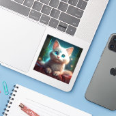 Het Afbeelding van een jonge albino Sticker (Laptop met iPhone)