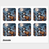 Het afbeelding van een schattige pinguïn verkleed  vierkante sticker (Vel)