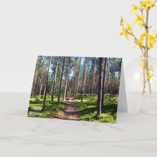 Het afbeelding van herten voor kaart (Gele Bloem)